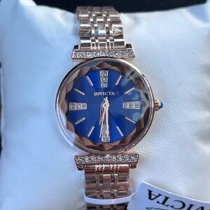 Invicta Wildflower Rose Gold and Blue Watch